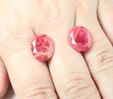 Редкая крупная пара ограненных родонитов 18,57 карата