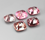 Набор из 5 разноцветных шпинелей 3,53 карата 