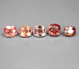 Набор из 5 разноцветных шпинелей 3,77 карата 