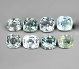 Крупный набор из 8 голубых и синих шпинелей 4,93 карата 