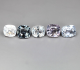 Крупный набор из 5 разноцветных шпинелей 5,55 карата 