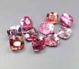 Крупный набор из 10 разноцветных шпинелей 6,42 карата