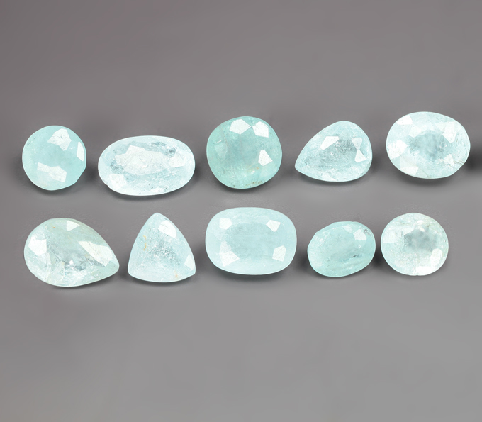 Редкий набор из 10 параиба турмалинов 5,32 карата