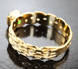 Золотое кольцо с ярким цаворитом редкой огранки 0,5 карата