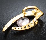 Золотой кулон с розовато-оранжевым 2,99 карата и бесцветными цирконами Золото