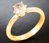 Золотое кольцо с редкой красоты уральским александритом высокой чистоты 0,61 карата