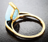 Кольцо с редким крупным афганитом 3,01 карата и бесцветными цирконами Золото