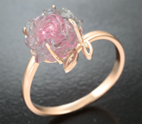 Кольцо с резным арбузным турмалином 4,27 карата Золото