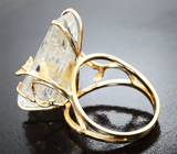 Кольцо с крупным бесцветным топазом с включениями рутила 33,17 карата  Золото