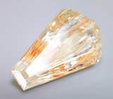 Кольцо с крупным бесцветным топазом с включениями рутила 33,17 карата  Золото