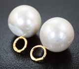 Подвесы для серег с кремово-белым морским жемчугом 25,35 карата Золото