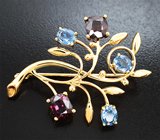 Брошь со шпинелями 4,04 карата Золото