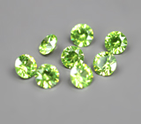 Высокая дисперсия! Набор из 4 уральских демантоидов 0,31 карата 