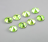 Высокая дисперсия! Набор из 4 уральских демантоидов 0,31 карата 