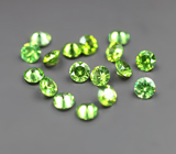 Топовая огранка! Высокая дисперсия! Набор из 17 уральских демантоидов 0,63 карата 