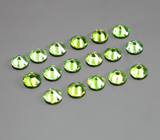 Топовая огранка! Высокая дисперсия! Набор из 17 уральских демантоидов 0,63 карата 