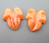 Пара резного карнелиана 3,87 карата 