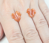 Пара резного карнелиана 3,87 карата 