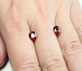 Пара оранжевато-красных цирконов  2,78 карата