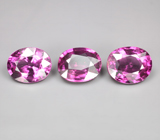 Набор из 3 умбалитов гранатов топовых цветовых характеристик 7,09 карата 