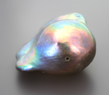 Крупная черная морская жемчужина барокко 72,28 карата! Титановый люстр 