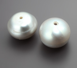 Пара серебристых морских жемчужин 7,09 карата! Натуральный цвет 