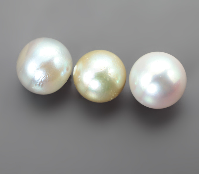 Набор из 3 морских жемчужин 7,09 карата