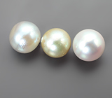 Набор из 3 морских жемчужин 7,09 карата 