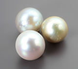 Набор из 3 морских жемчужин 7,09 карата 