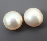 Пара золотисто-розовых морских жемчужин 5,41 карата! Натуральный цвет 