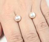 Пара золотисто-розовых морских жемчужин 5,41 карата! Натуральный цвет 