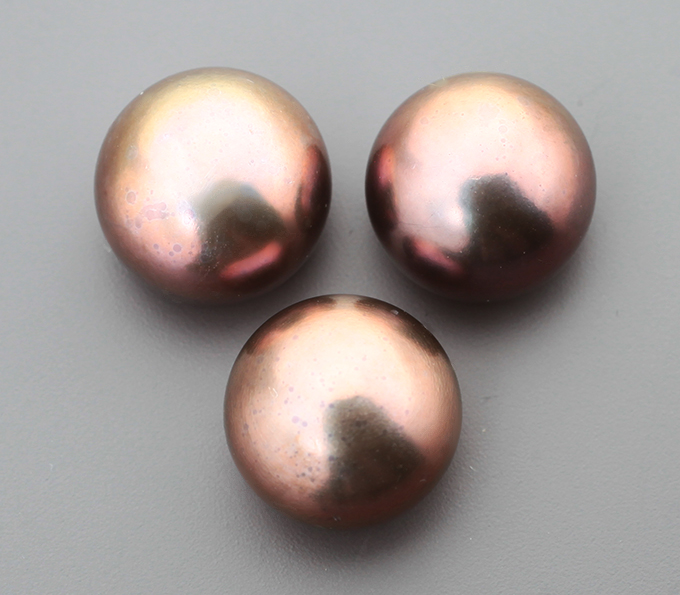 Набор из 3 золотисто-кофейных морских жемчужин 9,17 карата