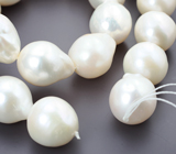 Набор из 25 крупных кремово-белых морских жемчужин барокко на нити 499,55 карата