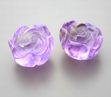 Крупная пара резных аметистов 19,17 карата