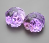 Крупная пара резных аметистов 19,17 карата 