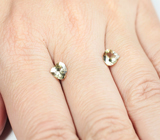 Редкая пара желтых цоизитов 1,48 карата