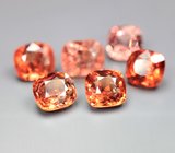 Набор из 6 оранжевых и падпараджа шпинелей 5,55 карата 