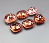 Набор из 6 оранжевых и падпараджа шпинелей 5,55 карата 