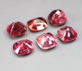 Набор из 6 красных шпинелей 4,79 карата 