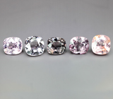 Набор из 5 разноцветных шпинелей 5,54 карата