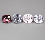 Набор из 4 разноцветных шпинелей 5,04 карата 
