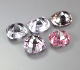 Набор из 5 разноцветных шпинелей 6,08 карата 