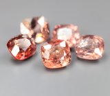 Набор из 5 оранжевых, красной и падпараджа шпинелей 4,78 карата 