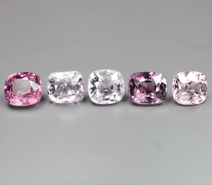 Набор из 5 разноцветных шпинелей 5,1 карата