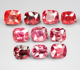 Набор из 10 красных шпинелей 6,53 карата