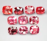 Набор из 10 красных шпинелей 6,53 карата 