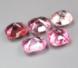 Набор из 5 розовых и красных шпинелей 5,82 карата 