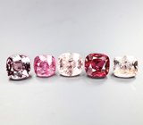 Набор из 5 разноцветных шпинелей 4,46 карата