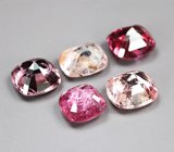 Набор из 5 разноцветных шпинелей 4,46 карата 