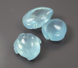 Набор из 3 резных аквамаринов 18,05 карата 
